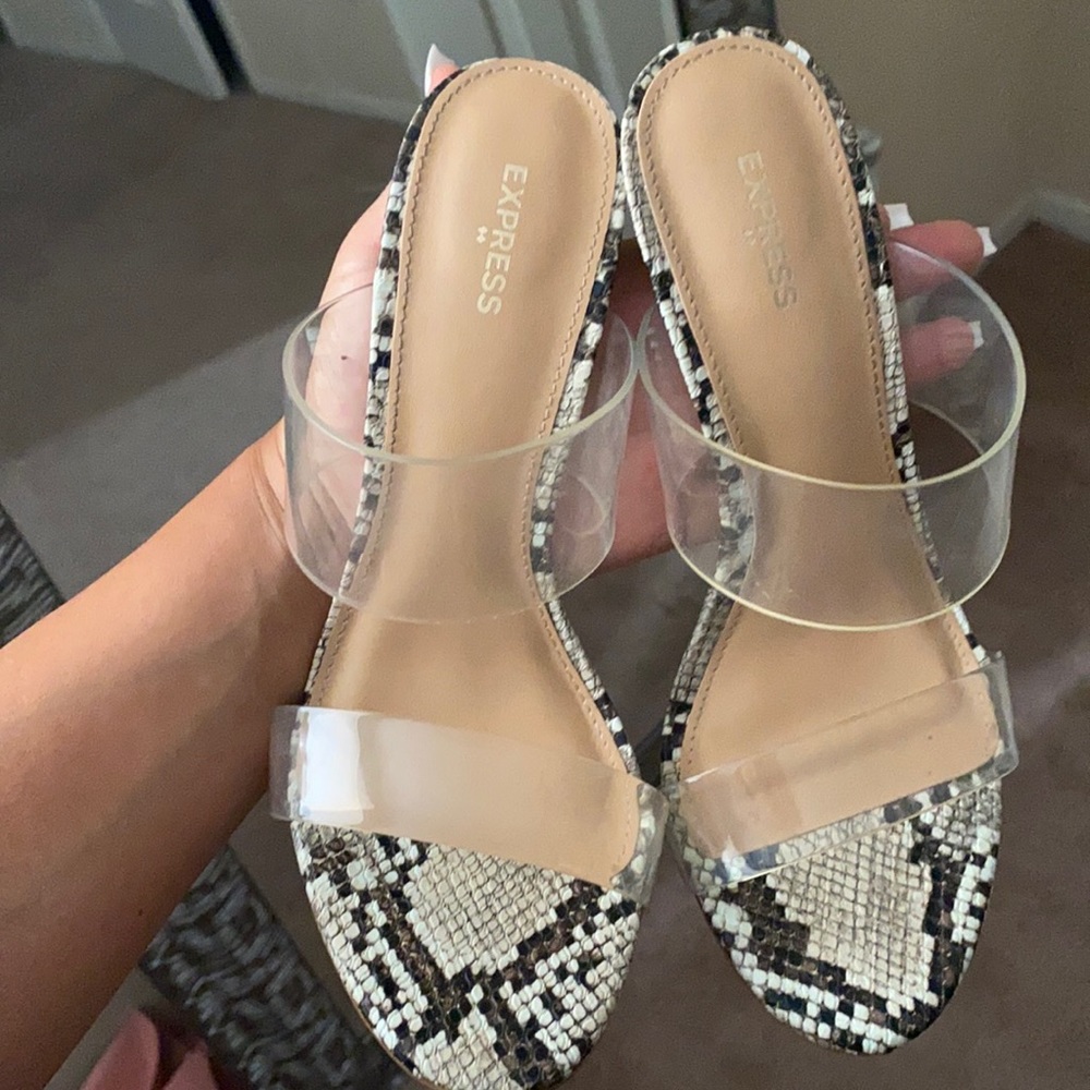 Transparent Double Strap Thin Heeled Sandals